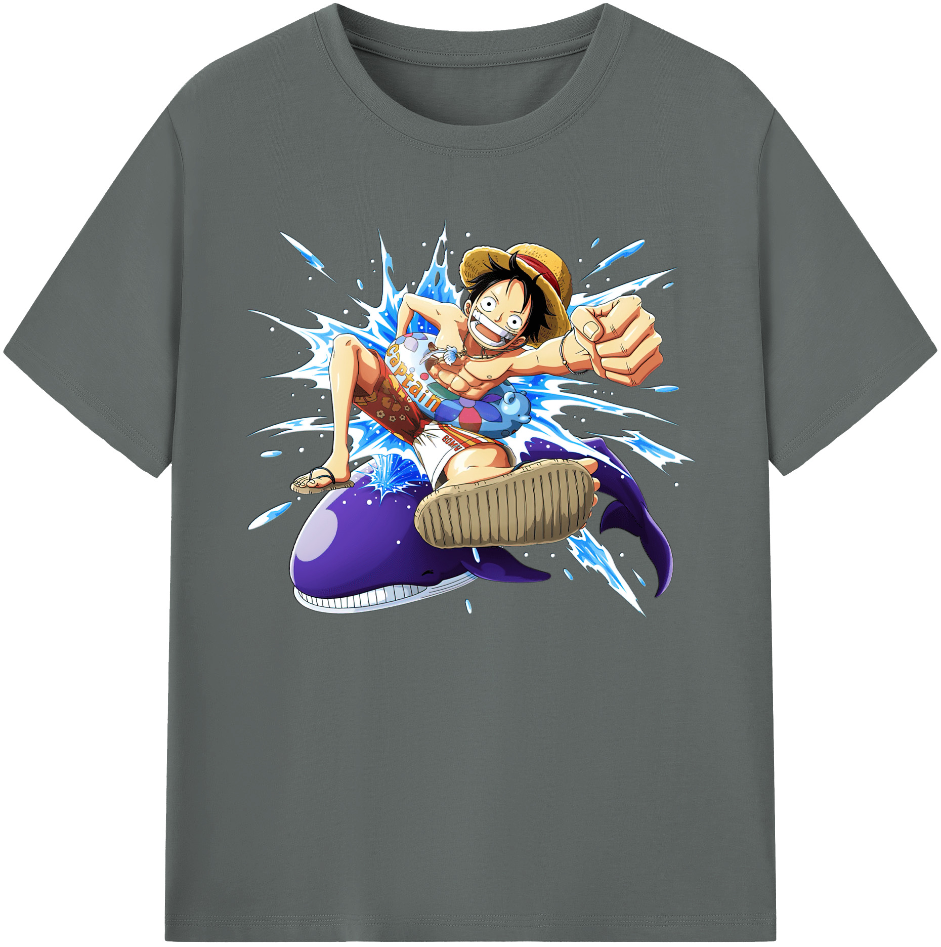 ワンピース モンキー・D・ルフィ ONE PIECE Monkey D. Luffy 綿100％ メンズ半袖Tシャツ｜肌触りやわらか＆通気性
